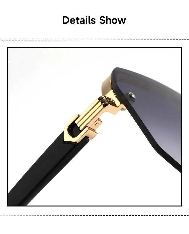 Lunettes de soleil sans monture pour hommes, de haute qualité, UV400, carrées, Double pont MAEJORKEN