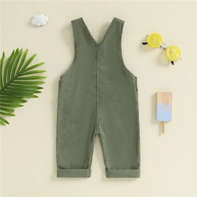 Combinaison pantalon à bretelles unisexe pour bébé de 0 à 24 mois, avec boutons, couleur unie, pour tout-petits garçons et filles MAEJORKEN