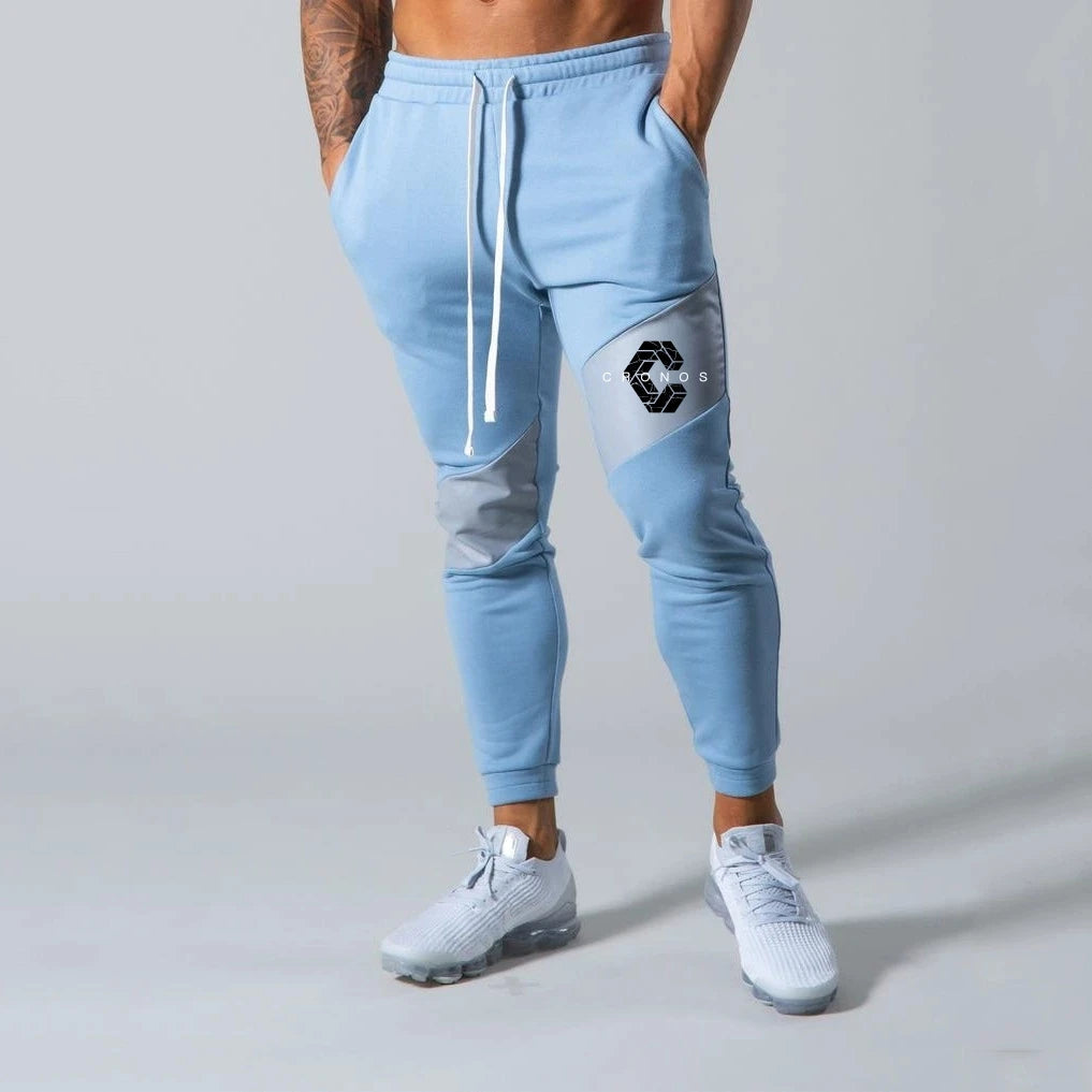 CRONOS GYM imprimer pantalon hommes pantalons de sport décontractés course entraînement Jogging vêtements de sport hommes Patchwork Joggers pantalons de survêtement pantalons longs MAEJORKEN
