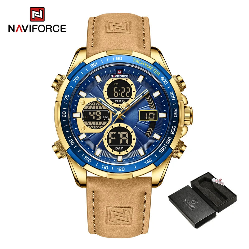 NAVIFORCE montre militaire pour hommes chronographe multifonction sport 3ATM étanche avec alarme affichage jour et Date horloge cadeaux masculins MAEJORKEN