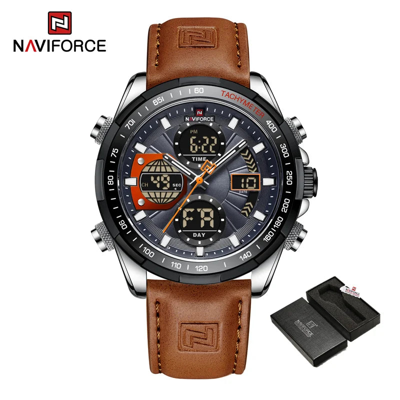 NAVIFORCE montre militaire pour hommes chronographe multifonction sport 3ATM étanche avec alarme affichage jour et Date horloge cadeaux masculins MAEJORKEN