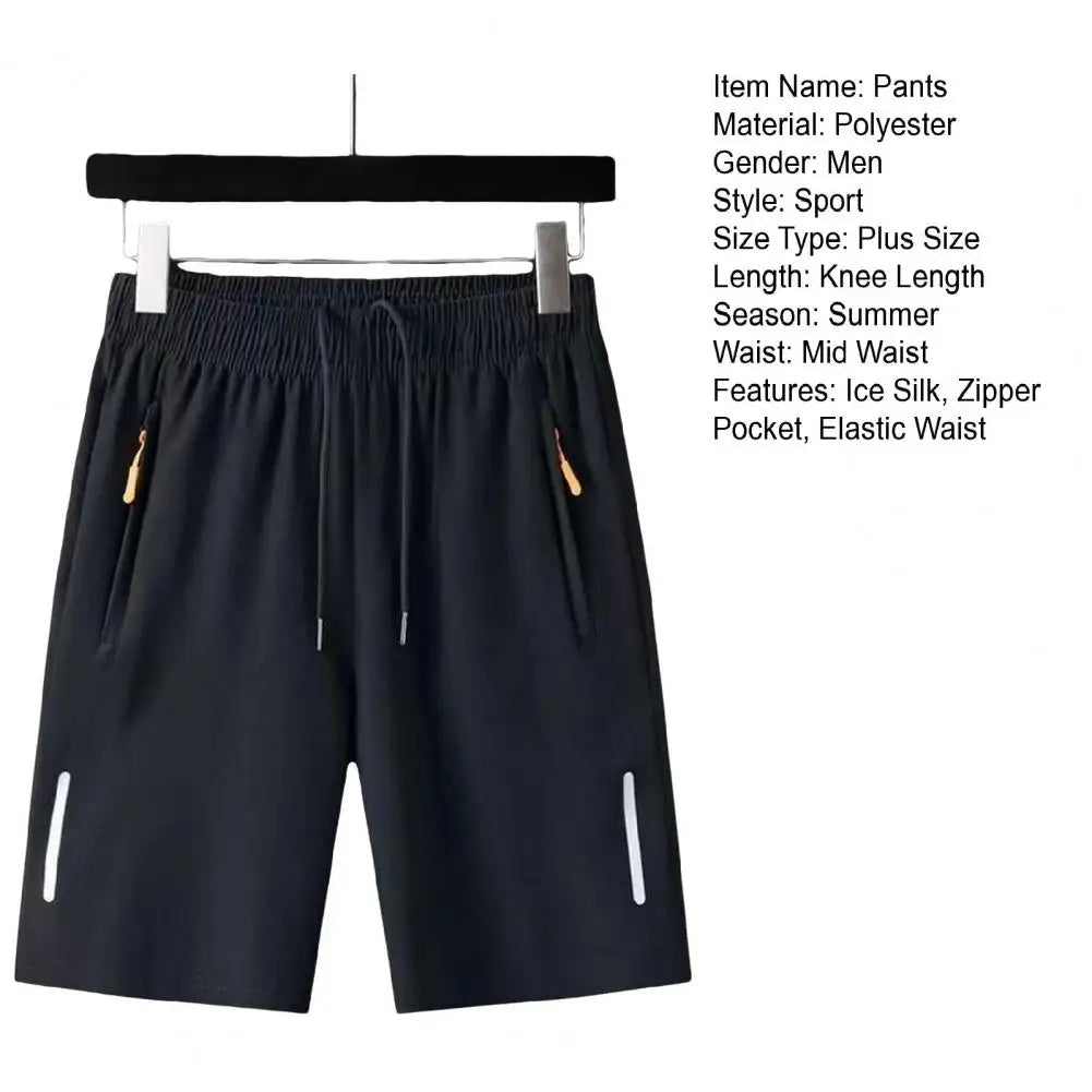 Pantalon court d'été en soie glacée pour hommes, grande taille, Cool, mode masculine, fin, ample, séchage rapide, pantalon de survêtement, Sport décontracté, extensible MAEJORKEN