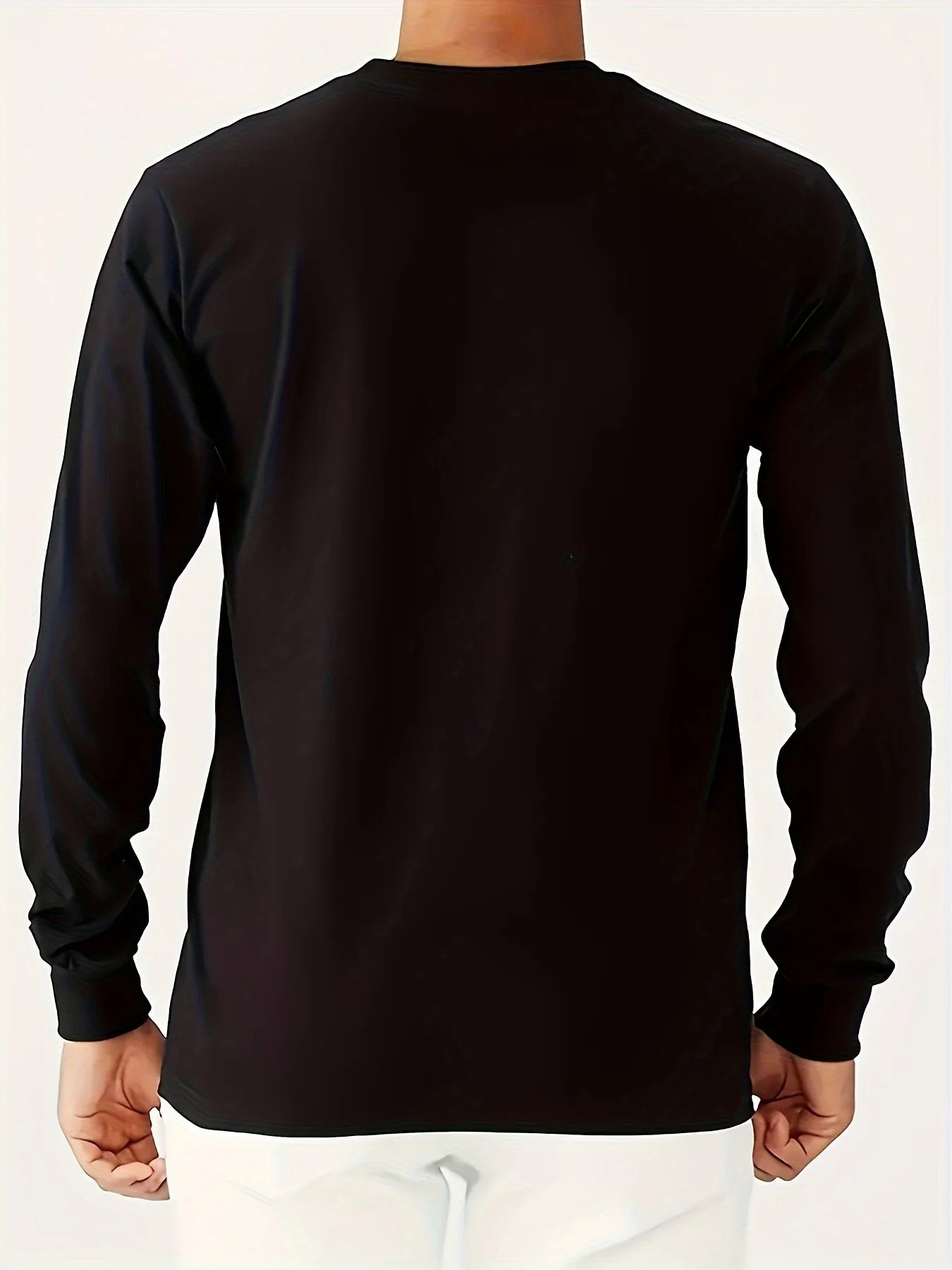 100% pur coton hommes à manches longues col rond ample décontracté futur lettre motif imprimé printemps et automne polyvalent T-shirt MAEJORKEN