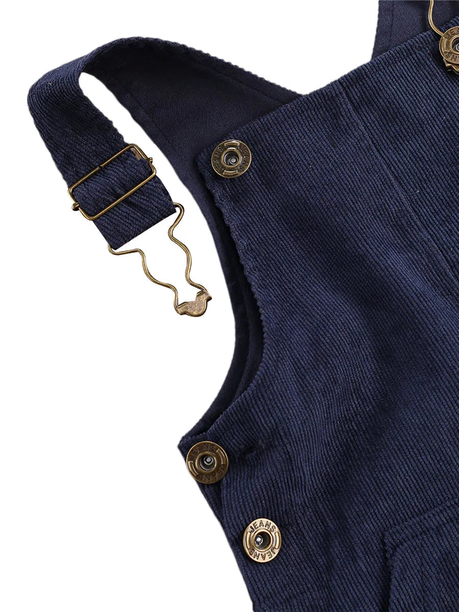 Combinaison pantalon à bretelles unisexe pour bébé de 0 à 24 mois, avec boutons, couleur unie, pour tout-petits garçons et filles MAEJORKEN
