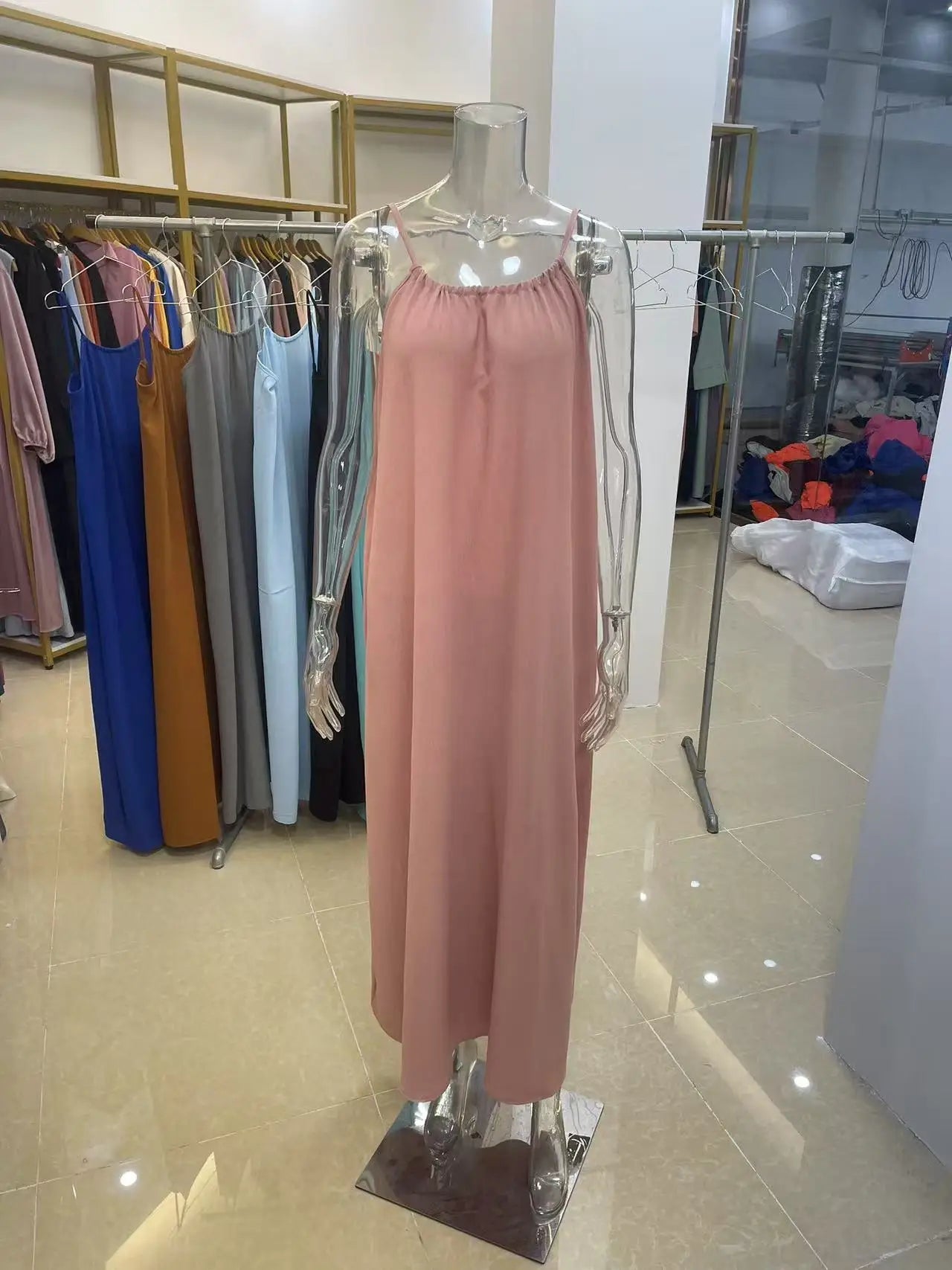 Nouvelle arrivée : Robe longue décontractée sans bretelles ni dos pour femme, confortable pour la maison et la nuit MAEJORKEN