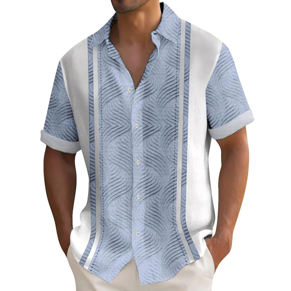 Chemise à manches courtes revers rétro du S au 5XL