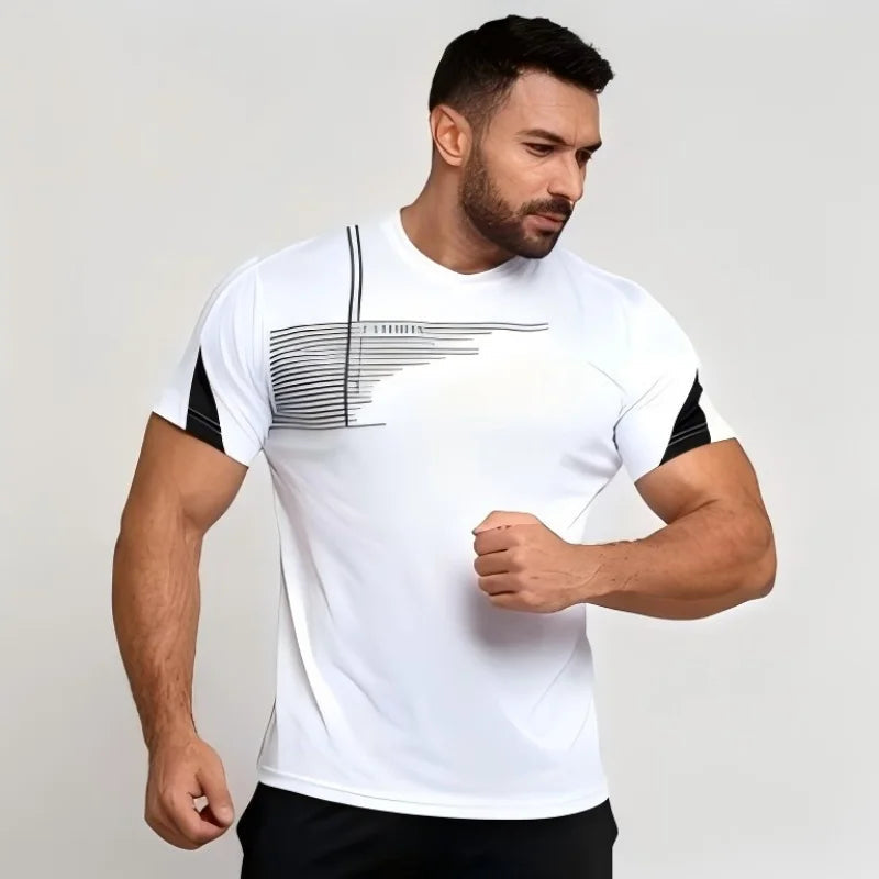 2025 été nouveaux hommes séchage rapide à manches courtes salle de sport course absorbant l'humidité col rond T-shirt entraînement exercice gymnase Sweatsh MAEJORKEN