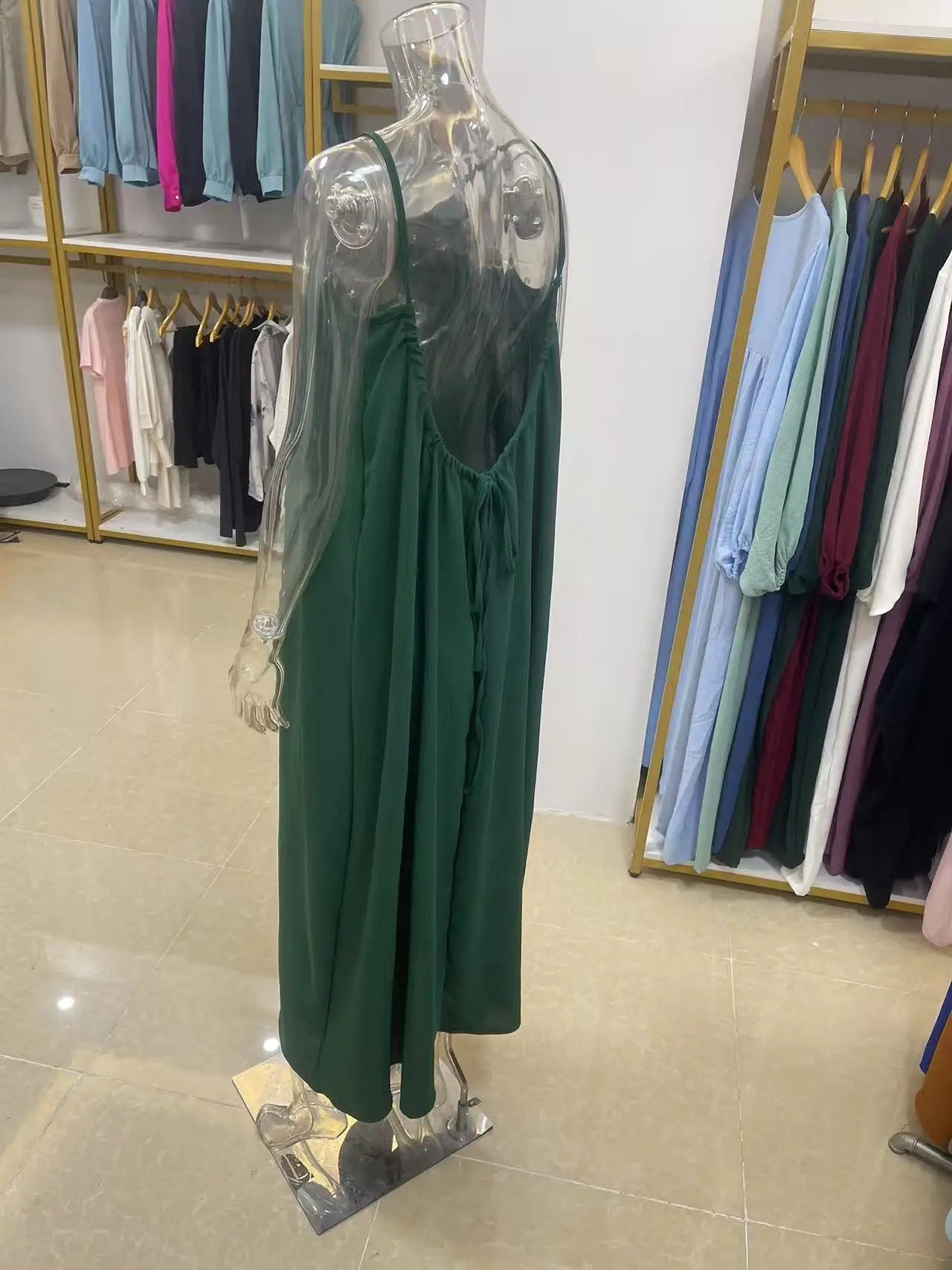 Nouvelle arrivée : Robe longue décontractée sans bretelles ni dos pour femme, confortable pour la maison et la nuit MAEJORKEN