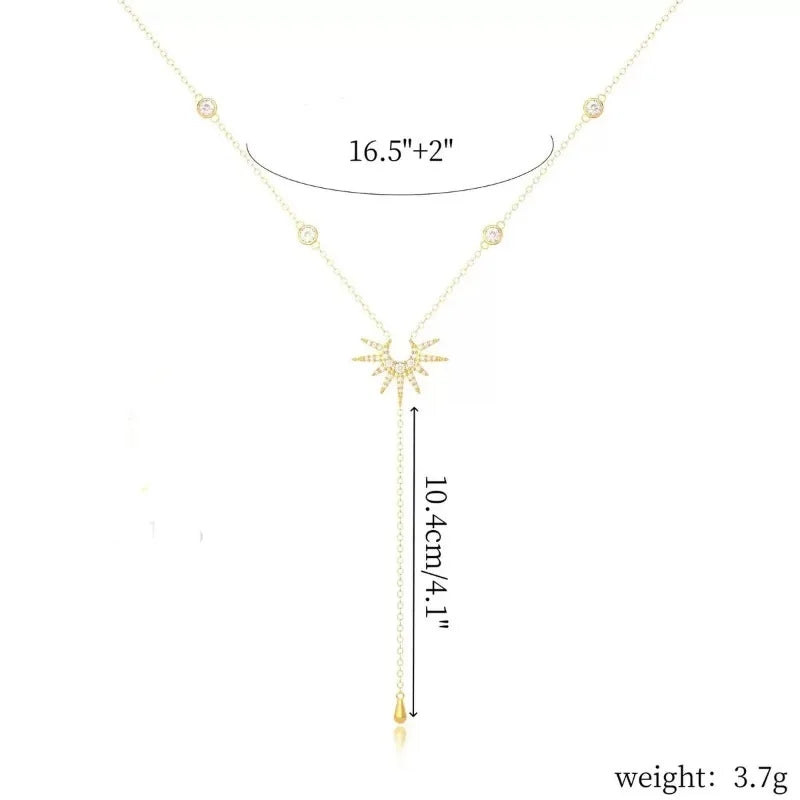 Collier pendentif en forme de Y en acier inoxydable pour femmes et filles, bijoux élégants à la mode, imitation diamant, Long pampille, cadeaux MAEJORKEN