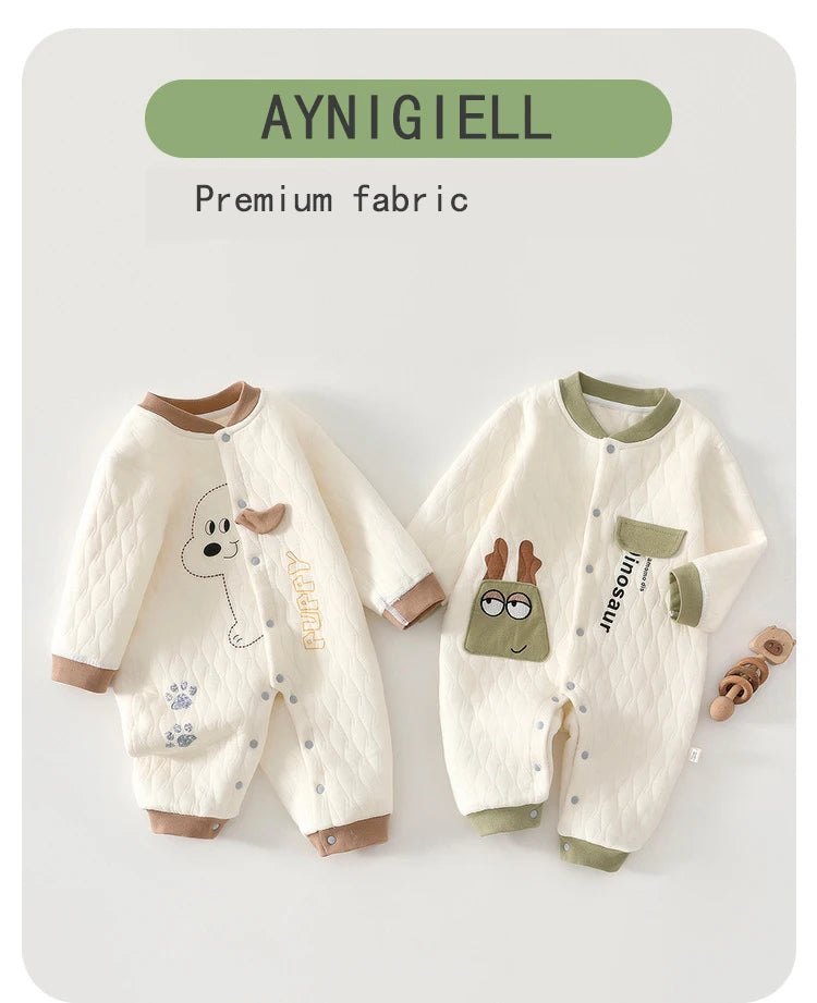 Combinaison d'automne pour bébé, veste en coton épais, vêtements chauds à trois couches pour nouveau-nés de 0 à 18 mois, vêtements rampants pour jeunes enfants MAEJORKEN