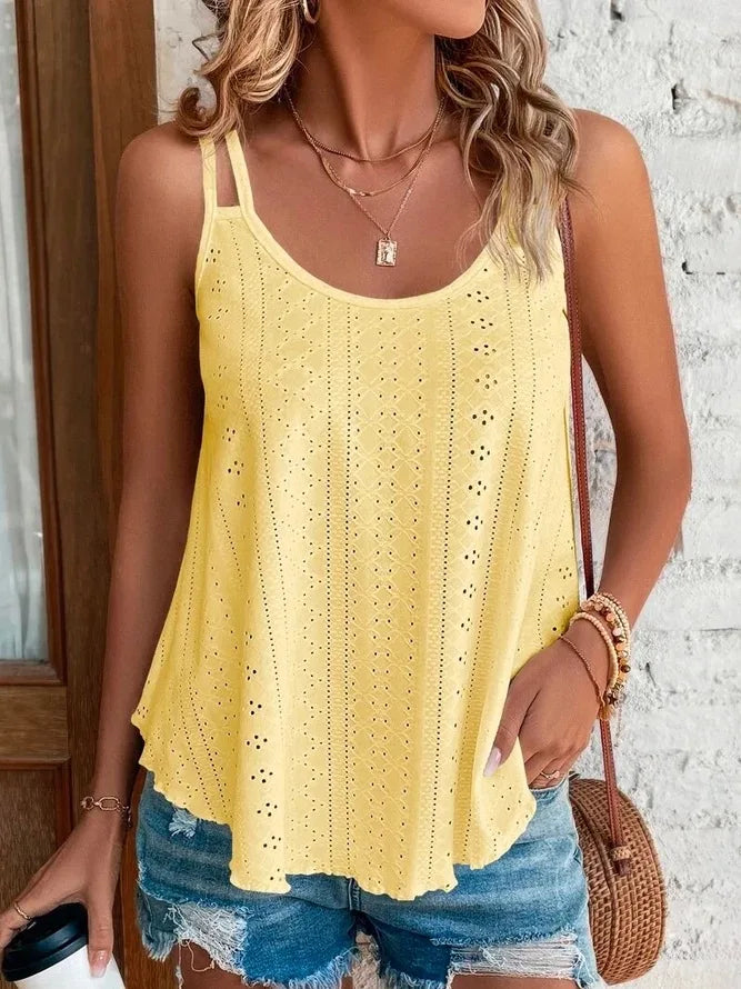 Grand grand 5xl femmes loisirs Simple Boho Camis hauts femmes évider haut pulls nouvel été décontracté plage chemises vêtements MAEJORKEN