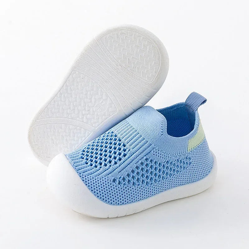 Printemps été enfant en bas âge chaussures respirant tricoté enfants baskets garçons sans lacet chaussures de Tennis filles doux antidérapant école chaussures décontractées MAEJORKEN