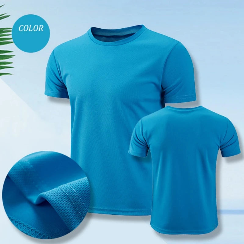 T-shirt de sport à manches courtes à séchage rapide pour hommes et femmes, maillot de gym, chemise de fitness, t-shirt de course, vêtements de sport respirants pour adolescents MAEJORKEN