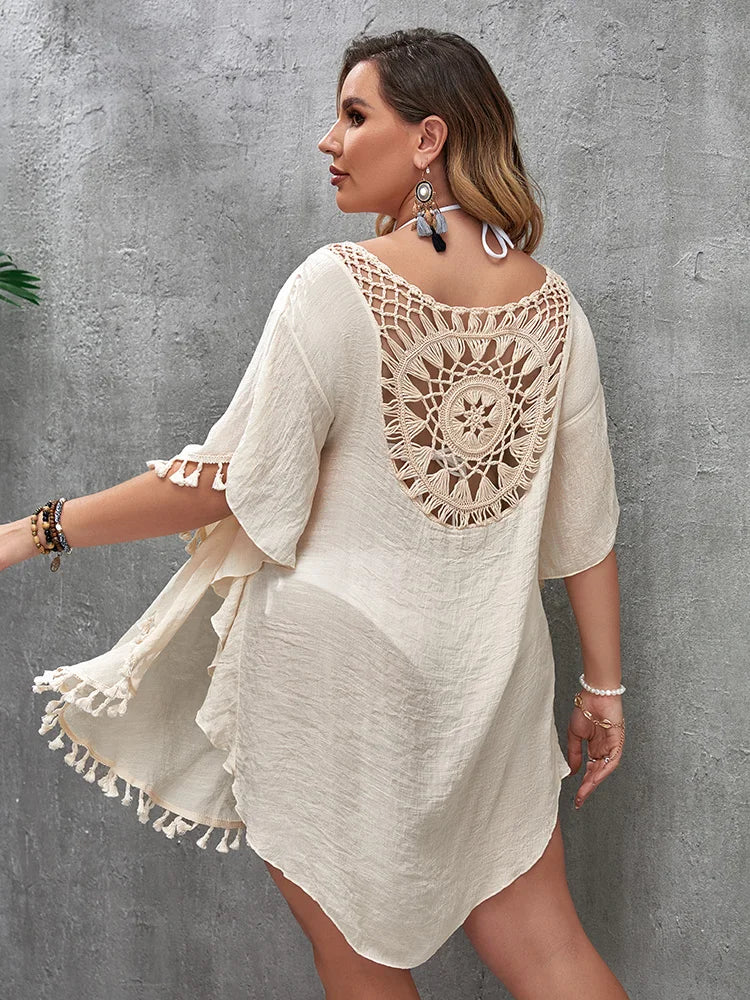 Robe de plage ample, grande taille, Sexy, Cover-Up pour les maillots de bain, ajouré, décontractée, pour les vacances, vêtements de plage MAEJORKEN