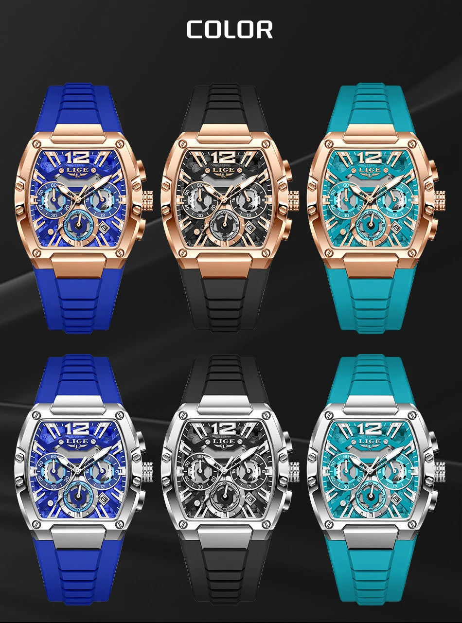 LIGE hommes montre haut tendance marque de luxe Silicone montre militaire hommes sport décontracté étanche Date Quartz montres pour hommes MAEJORKEN