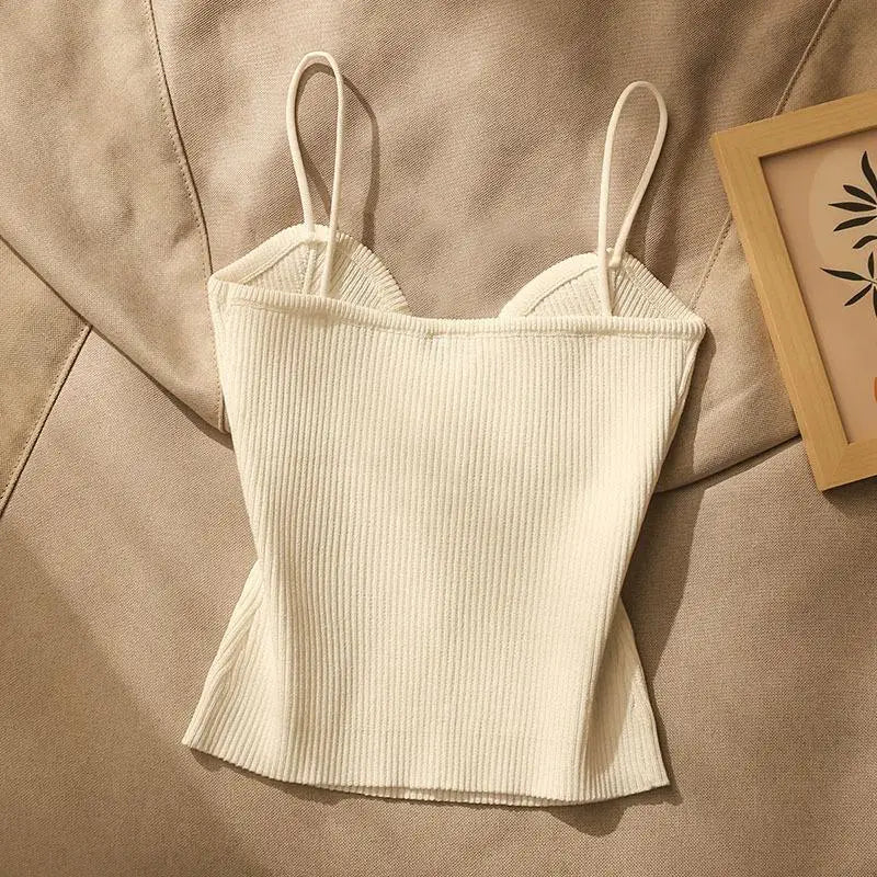 Camisole en tricot sergé pour femme, coupe ajustée, sans manches, crop top d'été, sans rembourrage, respirant, confortable, décontracté et chic MAEJORKEN