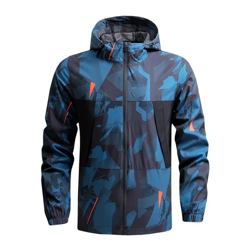 Veste imperméable à capuche décontractée sport, randonnée, coupe-vent du S au 5XL