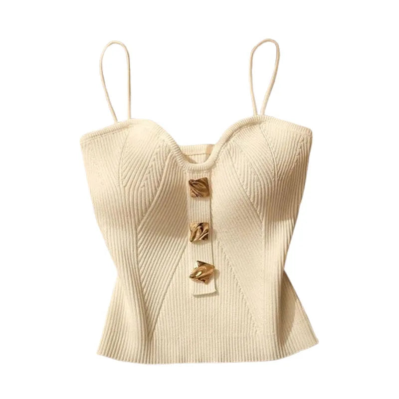 Camisole en tricot sergé pour femme, coupe ajustée, sans manches, crop top d'été, sans rembourrage, respirant, confortable, décontracté et chic MAEJORKEN