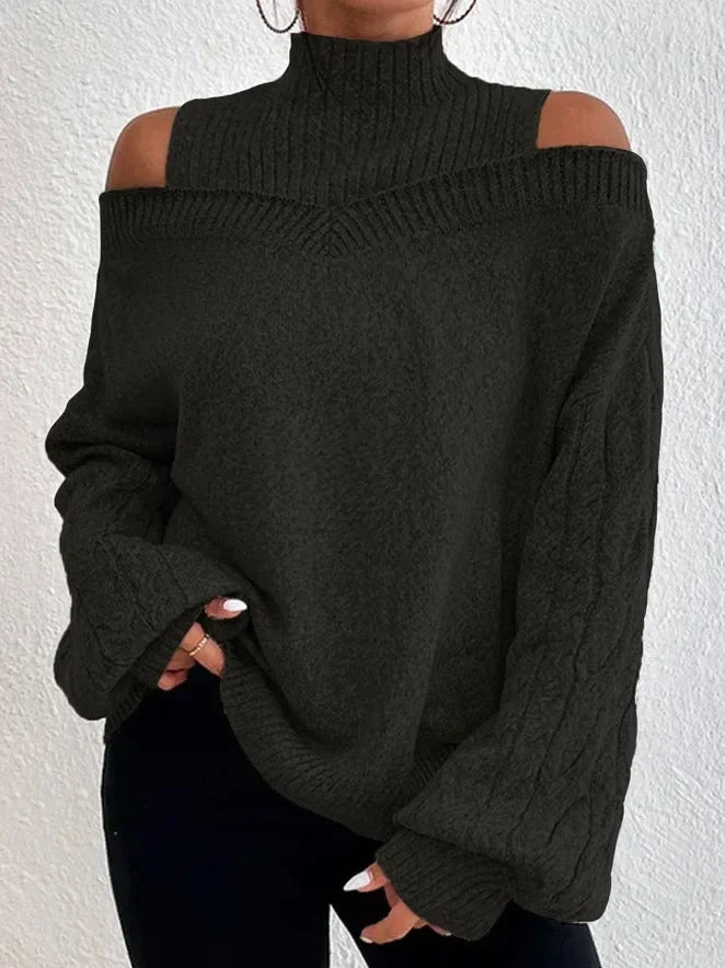 Pull semi - col roulé pour femme