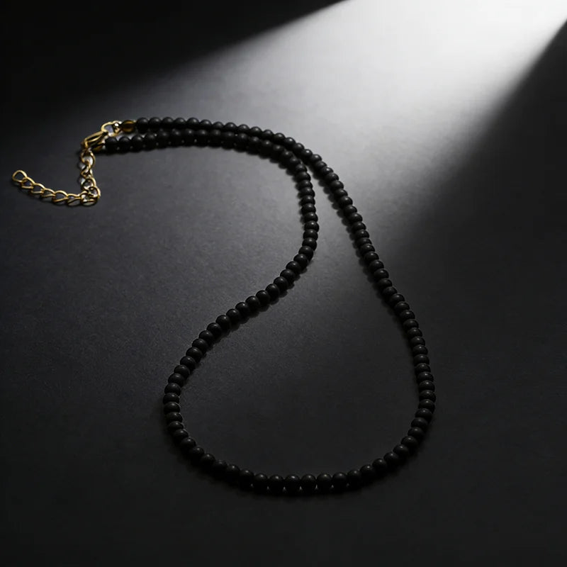 Collier élégant pour hommes, perles de 4mm, guérison, 7 couleurs disponibles, lave réglable, Howlite, obsidienne, court, sport, absorbant la sueur MAEJORKEN