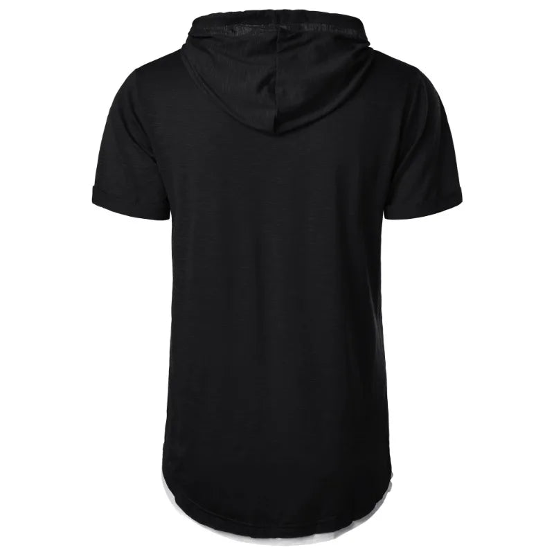 Sweat-shirt à capuche d'été pour hommes, T-shirt ample à manches courtes, couleur unie, léger, Fitness, col respirant, hauts MAEJORKEN