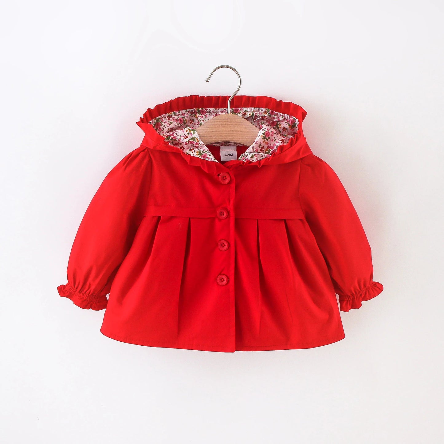 Veste d'automne pour bébé fille de 0 à 3 ans, coupe-vent en coton à manches longues, veste à capuche pour bébé fille MAEJORKEN
