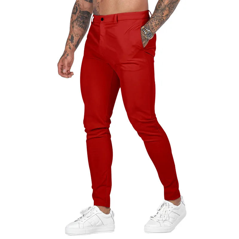 Pantalon Slim couleur unie du S au 3XL
