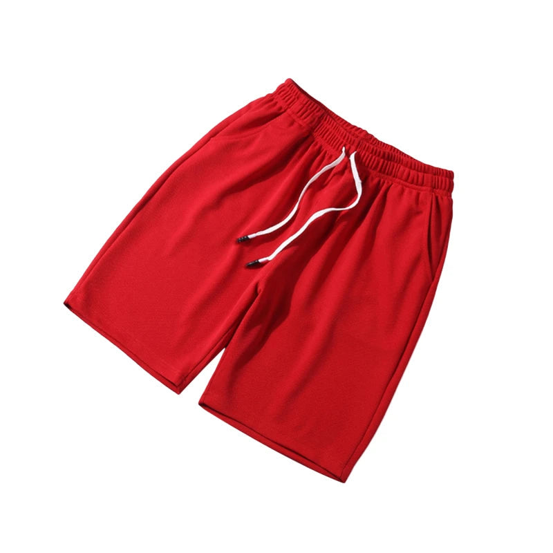 Nouveaux hommes d'été maille courte salle de sport musculation décontracté Shorts amples en plein air Fitness plage pantalons courts couleur unie mâle pantalon de survêtement MAEJORKEN