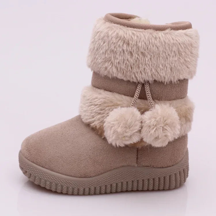 Bottes de neige pour filles, confortables, épaisses et chaudes, pour enfants, boule épaisse, mignonnes, chaussures de princesse, automne, 2023 MAEJORKEN