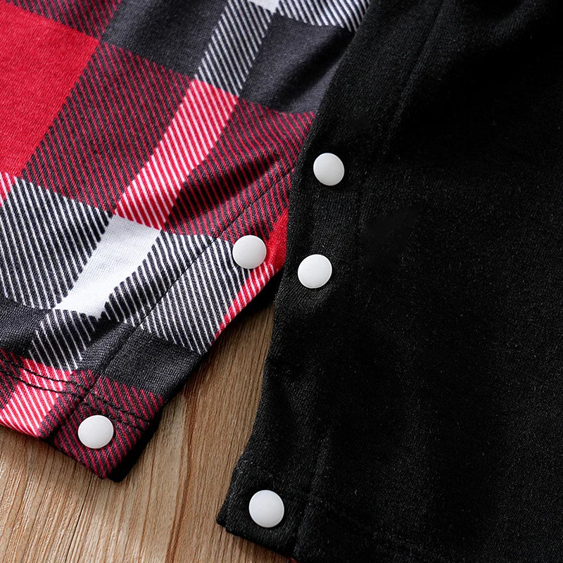 Polo à carreaux en Patchwork pour nouveau-né, vêtements confortables et doux pour garçons et filles, combinaison d'été à manches courtes pour bébé MAEJORKEN