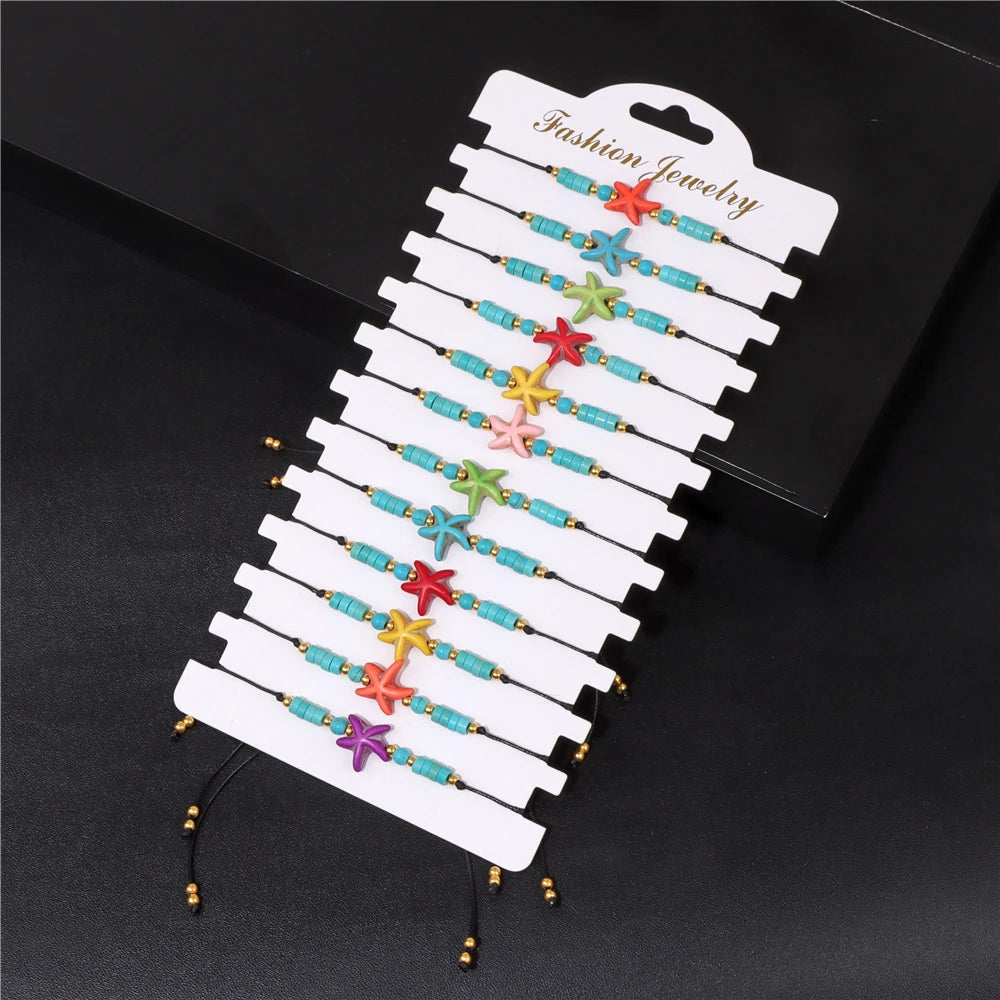 12 pièces/ensemble coloré pierre naturelle tressé Bracelet guérison cristal à la main Bracelets porte-bonheur Bracelets bijoux femmes hommes cadeaux MAEJORKEN