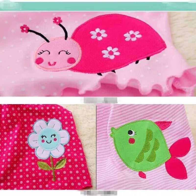 Robes d'été pour bébés filles, en coton, sans manches, imprimé + broderie du 0 à 12 mois MAEJORKEN