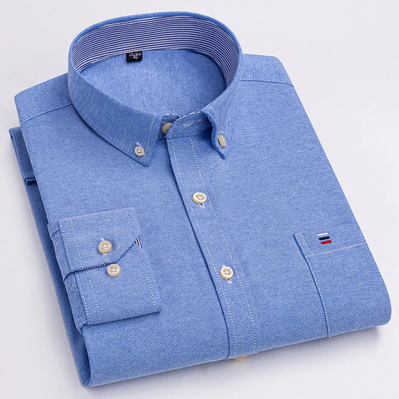Chemise à manches longues  100% coton oxford