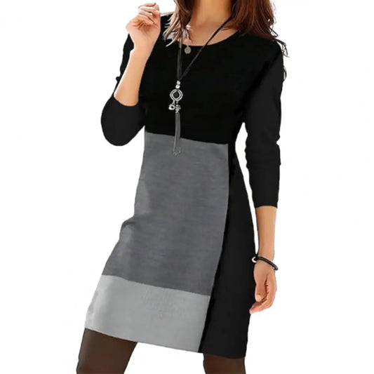 Robe de printemps couleur assortie, géométrique du S au 3XL