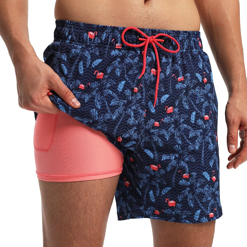 Shorts de bain Polyester doublure 2 en 1 côté fermeture éclair poche du M au 3XL MAEJORKEN