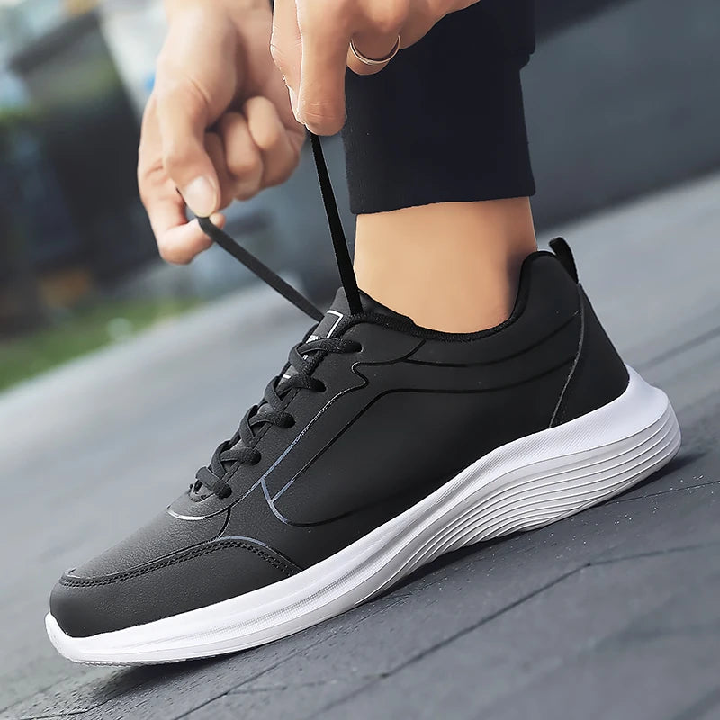 YRZL hommes chaussures de Sport en cuir chaussures de course en plein air baskets imperméables hommes légers hommes athlétique Sneaker Tenis Masculino MAEJORKEN