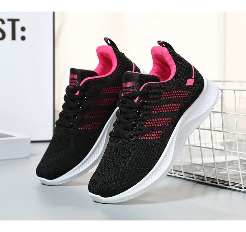 Litfun femmes chaussures de sport décontractées mode femme fond souple baskets respirant maille chaussures de course loisirs chaussures plates légères MAEJORKEN