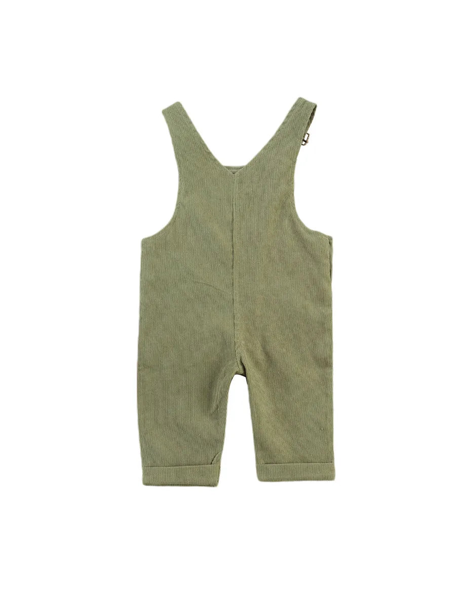 Combinaison pantalon à bretelles unisexe pour bébé de 0 à 24 mois, avec boutons, couleur unie, pour tout-petits garçons et filles MAEJORKEN