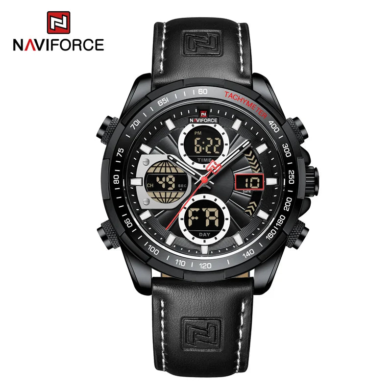 NAVIFORCE montre militaire pour hommes chronographe multifonction sport 3ATM étanche avec alarme affichage jour et Date horloge cadeaux masculins MAEJORKEN