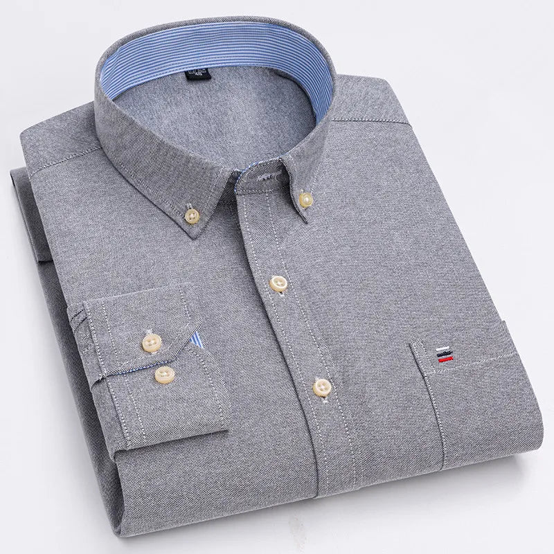 Chemise à manches longues  100% coton oxford