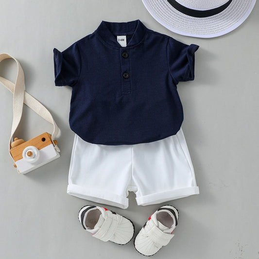 Ensemble deux pièces t-Shirt de couleur unie et short du 3 mois au 3 ans
