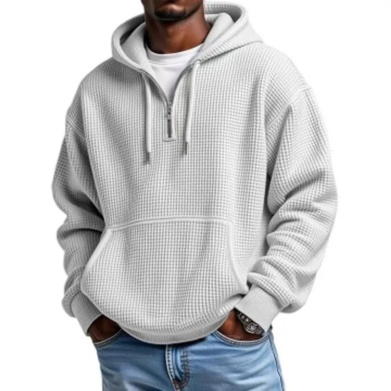 2025 printemps automne nouveaux hommes gaufre à capuche haut rue vacances manches longues sweat-shirt décontracté mode sortie quotidien homme à capuche MAEJORKEN
