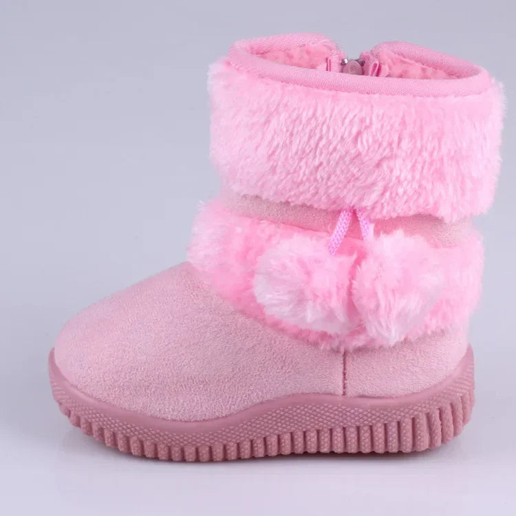 Bottes de neige pour filles, confortables, épaisses et chaudes, pour enfants, boule épaisse, mignonnes, chaussures de princesse, automne, 2023 MAEJORKEN