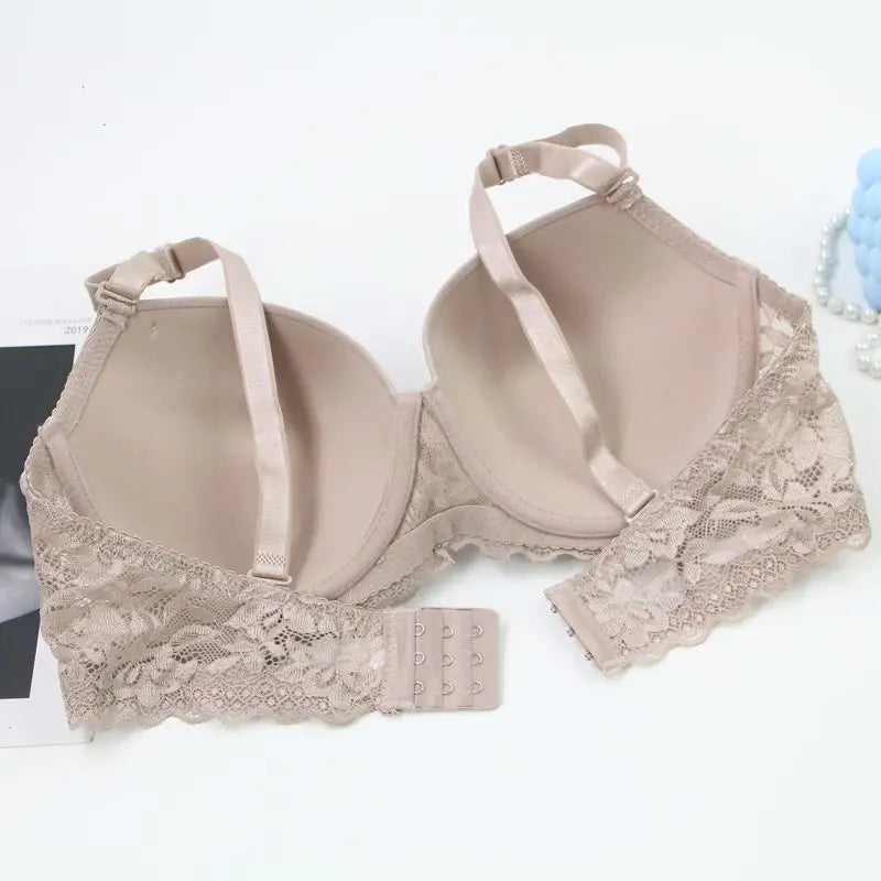 DaiNaFang soutien-gorge Push Up pour femmes respirant ascenseur dentelle garniture CDE tasse sous-vêtements noir rose kaki rouge grande taille Lingerie MAEJORKEN
