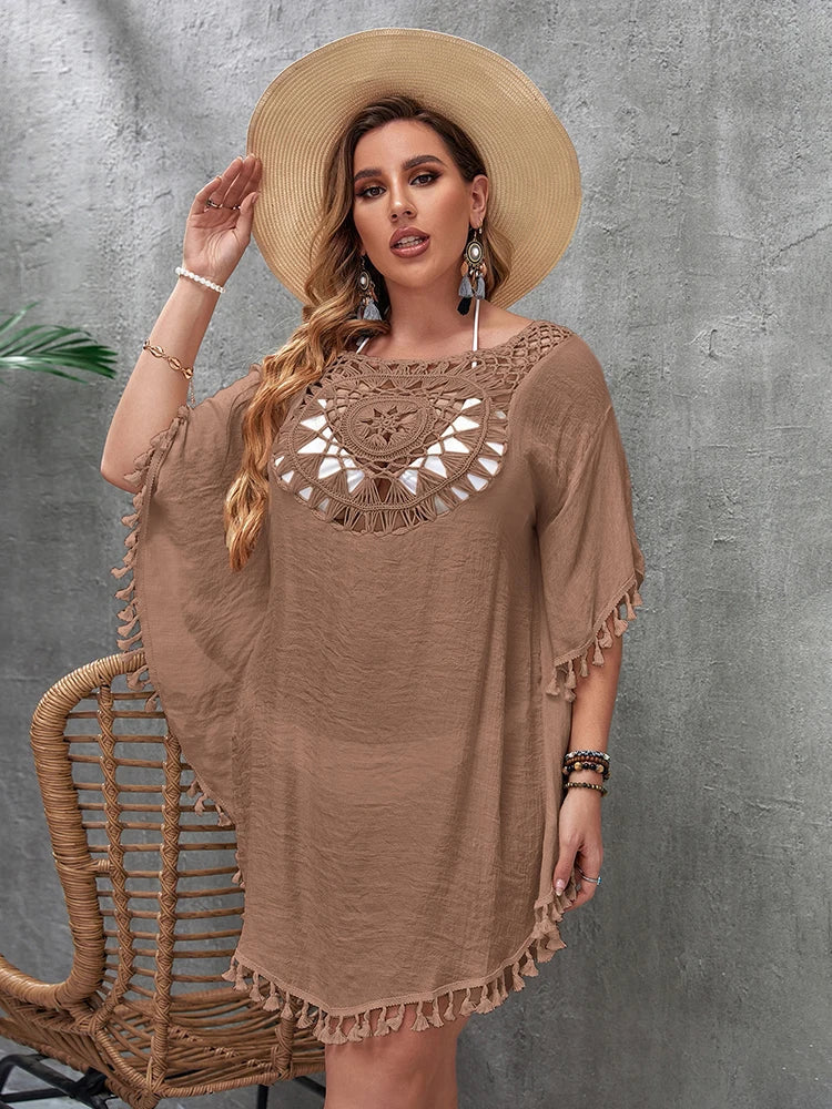 Robe de plage ample, grande taille, Sexy, Cover-Up pour les maillots de bain, ajouré, décontractée, pour les vacances, vêtements de plage MAEJORKEN