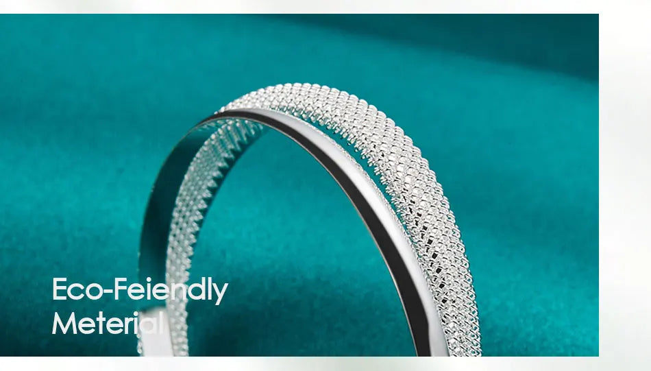 DOTEFFIL 925 en argent Sterling grand Bracelet lisse réticulé pour femme homme bijoux de fiançailles de mariage MAEJORKEN
