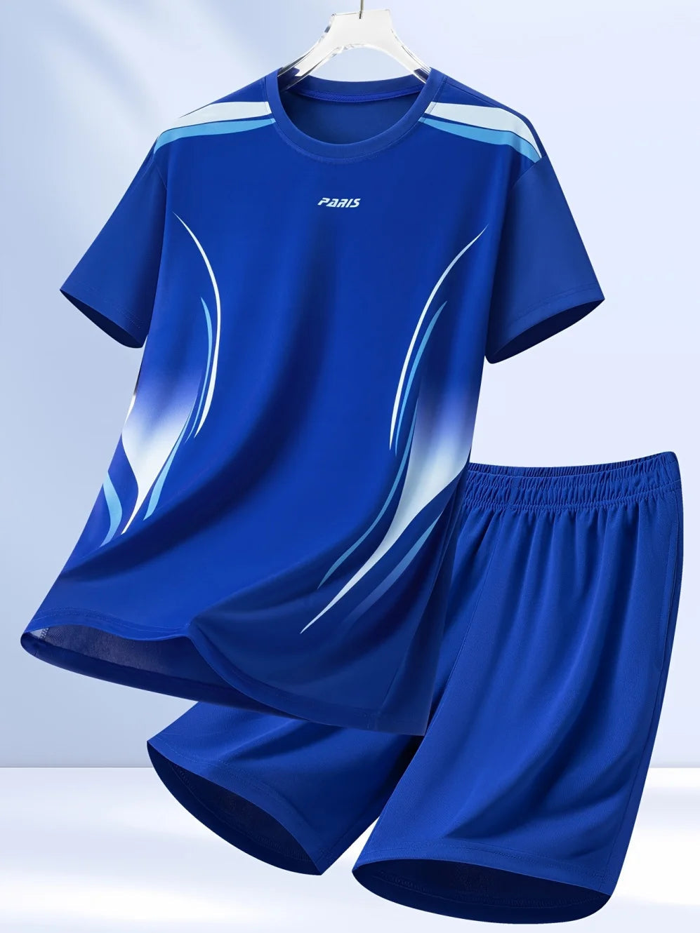 Vêtements pour enfants, ensemble décontracté à imprimé football, col rond, manches courtes et short, ensemble sportif d'été pour garçons, basketball, football MAEJORKEN