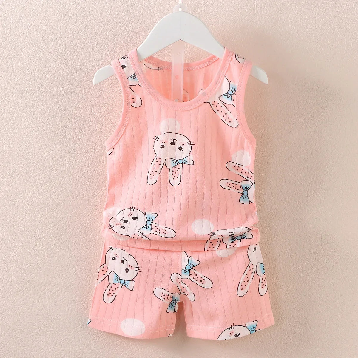 Vêtements pour mères et enfants, en coton imprimé, T-shirt, gilet, hauts et shorts, ensembles pour garçons et filles, mignons et respirants, été MAEJORKEN
