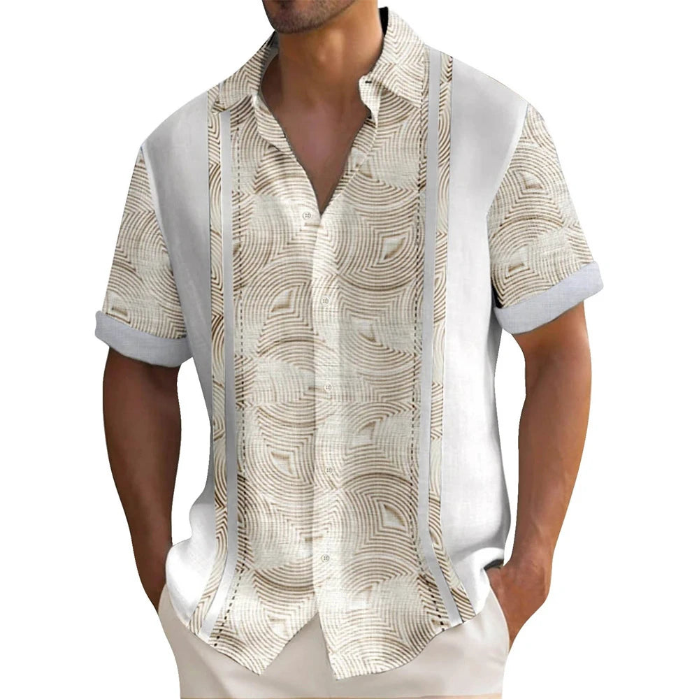 Chemise à manches courtes revers rétro du S au 5XL