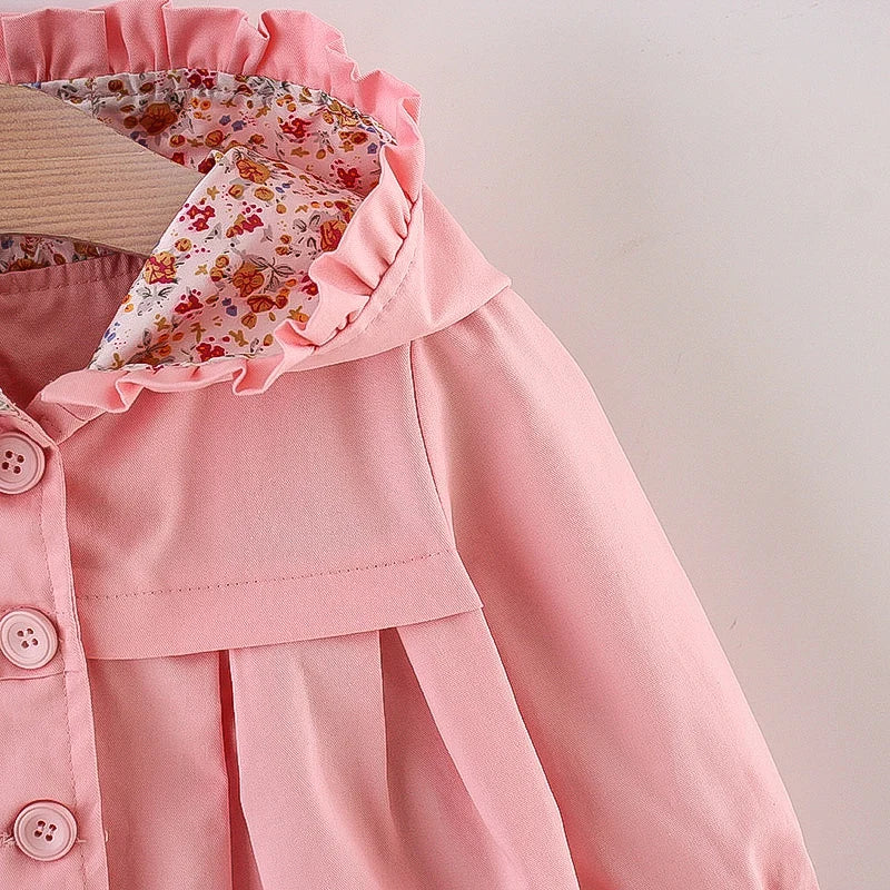 Veste d'automne pour bébé fille de 0 à 3 ans, coupe-vent en coton à manches longues, veste à capuche pour bébé fille MAEJORKEN